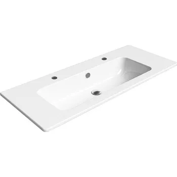 Umyvadlo PURA keramické umyvadlo 120x50 cm, 2 OTVORY, ExtraGlaze DOPRAVA ZDARMA