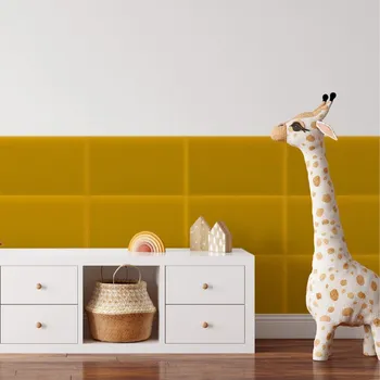 Obklad Sametový čalouněný panel - Obdélník - 50x30cm Žlutá