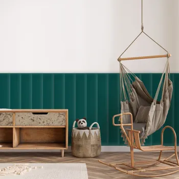 Obklad Sametový čalouněný panel - Obdélník - 100x20cm Tyrkysová