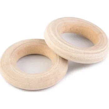 Dřevěný kroužek vnější Ø24 mm Varianta: přírodní sv., Balení: 50 ks