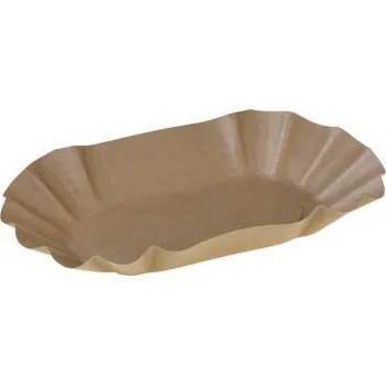 Jednorázové nádobí Pacovis Tácek papírový, hnědý 90x160x30mm (250ks)