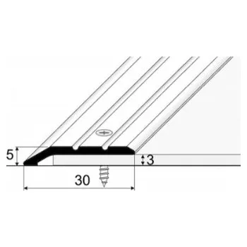 Stavební profil Ukončovací nájezd hliníkový do 3 mm / d. 2,7 m samolepící AKCE*