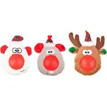 Flamingo Vánoční hračka plyšová hlava gumový nos pro psy 21cm