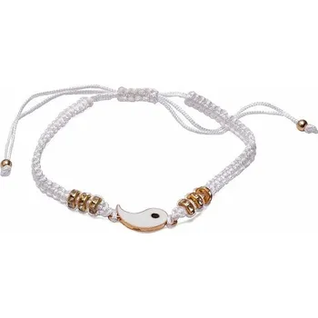 Náramek Jin šňůrkový stahovací náramek bílý obvod cca 25 cm