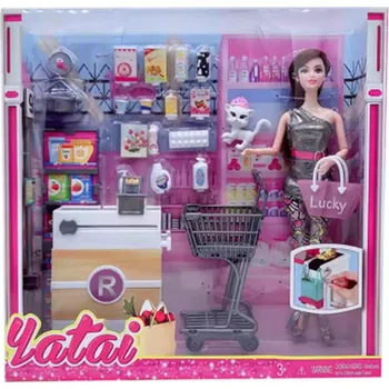 Panenka Panenka prodavačka s pokladnou, nákupním košíkem a doplňky