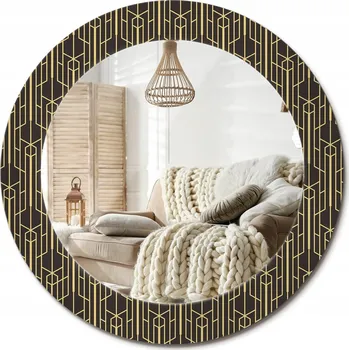 Zrcadlo Zrcadlo s ozdobným skleněným okrajem Vintage, geometrie, průměr 60 cm