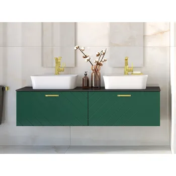 Koupelnový nábytek Spodní skříňka FLOO zelená matná, Zelená, Zlatá, 60, 50, 40, Levá varianta NASUF654ZZL + slevový kód