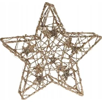 Vánoční ozdoba Hvězda 14 LED vánoční ozdoba kovová