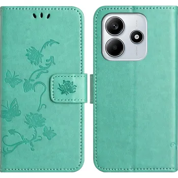 Pouzdro na mobilní telefon Flower knížkové pouzdro na Xiaomi Redmi Note 14 5G - modrozelené