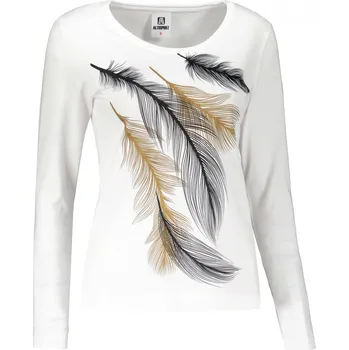 Dámské tričko Dámské triko s dlouhým rukávem ALTISPORT CARRYOVER ALW112169 BÍLÁ/ZLATÁ S