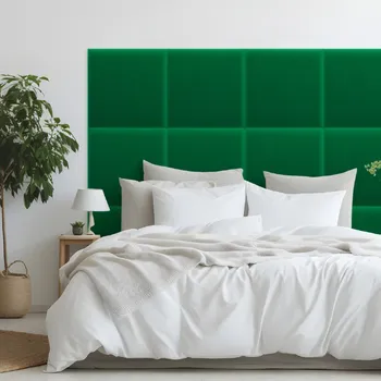 Obklad Sametový čalouněný panel - Čtverec - 50x50cm Zelená