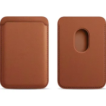 Peněženka Magsafe magnetická koženková peněženka na telefon Barva: hnědá