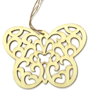 Dřevěná dekorace, motýl, závěs, 18 cm, 1ks