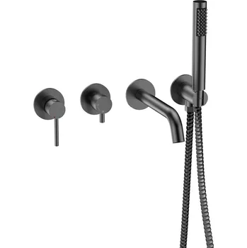 Vodovodní baterie Podomítkový 4-otvorový vanový set VEO grafitová BABWV4PGR + slevový kód, + prodloužená záruka