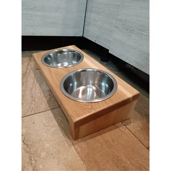 Miska pro psa Svět Tlapky Stojan pro psy MOLLY DUB (2 misky)