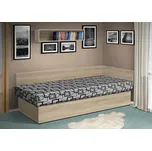 Nabytekmorava Válenda s úložným prostorem Junior 200x80 cm, s čelem barva lamina: dub sonoma, Barva potahu: Mega 047 šedá