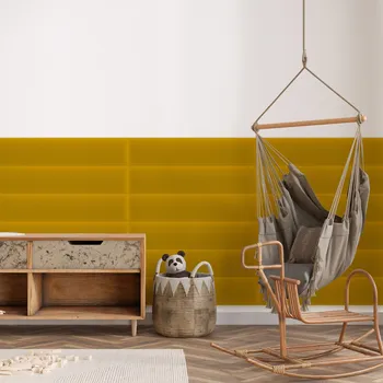 Obklad Sametový čalouněný panel - Obdélník - 50x15cm Žlutá