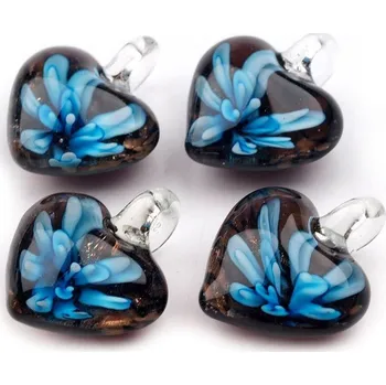 Přívěsek Skleněný přívěsek srdce 21x21 mm Varianta: 1 modrá azuro, Balení: 1 ks