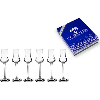 Sklenice Bohemia Crystal Sklenice grappa na destiláty, likér, rum - paprsky - 6 ks Swarovski, Preciosa 70ml