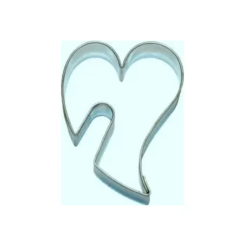 Vánoční dekorace Vykrajovátko - Srdíčko zakřivené (na hrníček) 5,5 cm