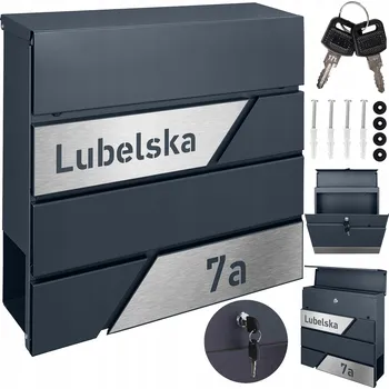 Poštovní schránka Poštovní schránka euroschránka, s vhozem, se schránkou na noviny M-TEC šedá