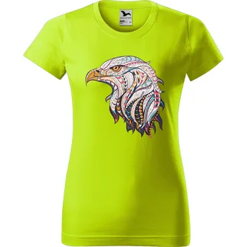 Dámské oblečení DOBRÝ TRIKO Dámské tričko s potiskem Hlava orla Barva: Limetková, Velikost: 2XL