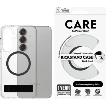 Telefonní příslušenství PanzerGlass CARE kryt Samsung Galaxy S25+ čirý/černý Kickstand & QI