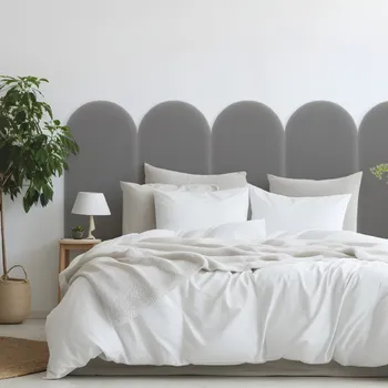 Obklad Sametový čalouněný panel - Oblouk - 30x100cm Šedá