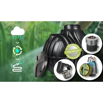 nádrž Plastová nádrž Atlantis 12 500 litrů s příslušenstvím Sestava je vhodná na sběr dešťové vody a její další využití.