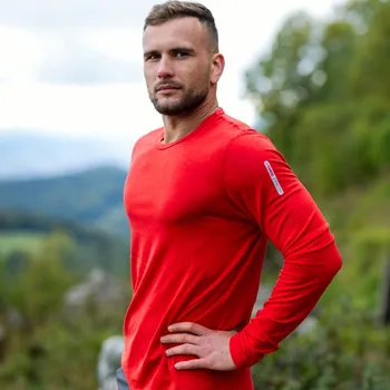 Pánské tričko TERMOVEL Pánské tričko WOOL FJORD DLR červené VELIKOST: 3XL