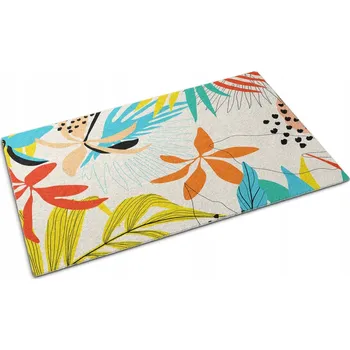Rohožka Dekorativní venkovní rohožka, protiskluzová Listy a Květy 90x60 cm