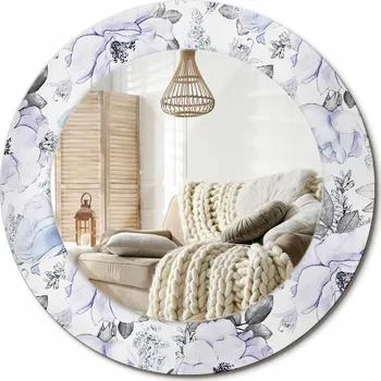 Zrcadlo Zrcadlo s potiskem do koupelny, kuchyně, předsíně, Modré růže, 50 cm