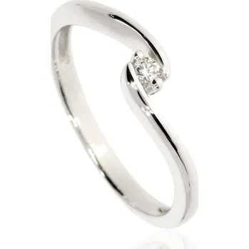 Prsten Zlatnictví Helios Asymetrický zásnubní prsten s Diamantem Velikost: 50, Váha: 1,05g