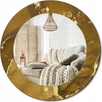 Zrcadlo Zrcadlo s potiskem do koupelny, kuchyně, předsíně, průměr 50 cm, Metalické víry