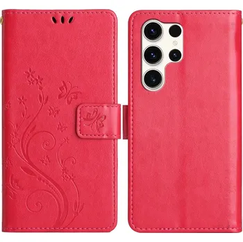 Pouzdro na mobilní telefon Flowers knížkové pouzdro na Samsung Galaxy S25 Ultra - červené