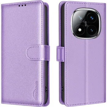 Pouzdro na mobilní telefon BINFEN knížkové pouzdro na Xiaomi Redmi Note 14 Pro 5G/Poco X7 5G/Note 14 Pro+ 5G - fialové
