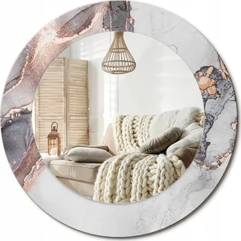 Zrcadlo Zrcadlo s potiskem do koupelny ložnice obývacího pokoje Abstraktní mramor fi 50 cm