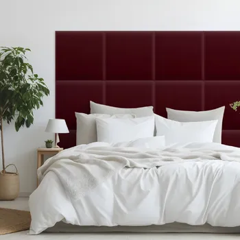 Obklad Sametový čalouněný panel - Čtverec - 50x50cm Vínová