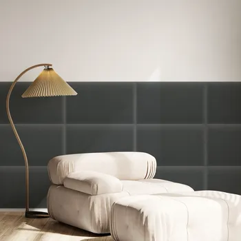 Obklad Sametový čalouněný panel - Obdélník - 40x30cm Grafit