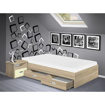 Postel Nabytekmorava postel s úložným prostorem Renata 160x200 cm barva lamina: dub sonoma, boční čela: bez bočních čel