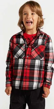 Chlapecká košile Dětská bavlněná košile Coccodrillo červená barva, ACADEMY BOY KIDS ZC4136101ABK, vel. 92