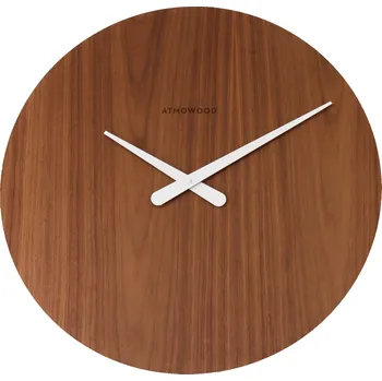 Hodiny ořechové hodiny 50 cm - bílé ručičky