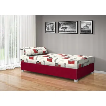 Postel Nabytekmorava Čalouněná válenda Amur nosnost: zvýšená nosnost 120 kg, Barva potahu: bordó Mega 044