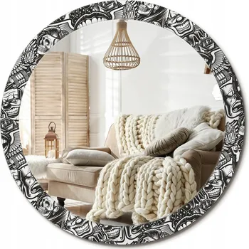 Zrcadlo Zrcadlo s ozdobným skleněným rámem s potiskem Klauny graffiti o průměru 90 cm