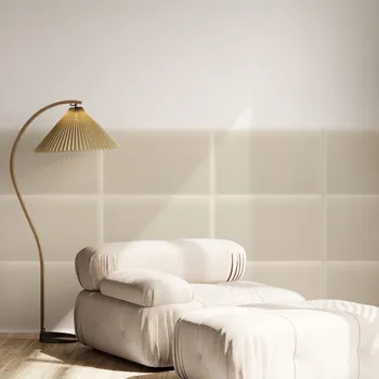 Obklad Sametový čalouněný panel - Obdélník - 40x30cm Krémová