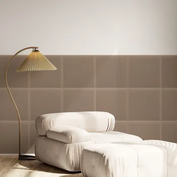 Obklad Sametový čalouněný panel - Čtverec - 30x30cm Béžová