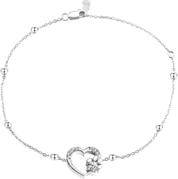 Náramek Kočičí paní Náramek kočičí tlapka a srdíčko - chirurgická ocel a zirkony