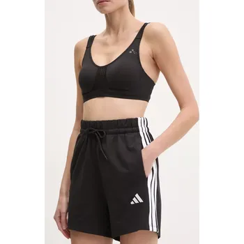 Dámské kraťasy Kraťasy adidas Essentials dámské, černá barva, vzorované, high waist, JD0908 99X, vel. XXS