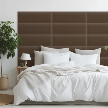 Obklad Sametový čalouněný panel - Obdélník - 80x20cm Hnědá