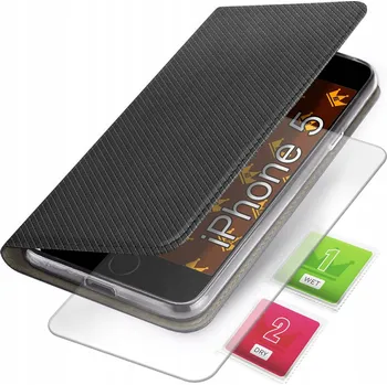 Pouzdro na mobilní telefon Flipové pouzdro Kingglass pro Apple iPhone 5, iPhone 5S, iPhone SE černé